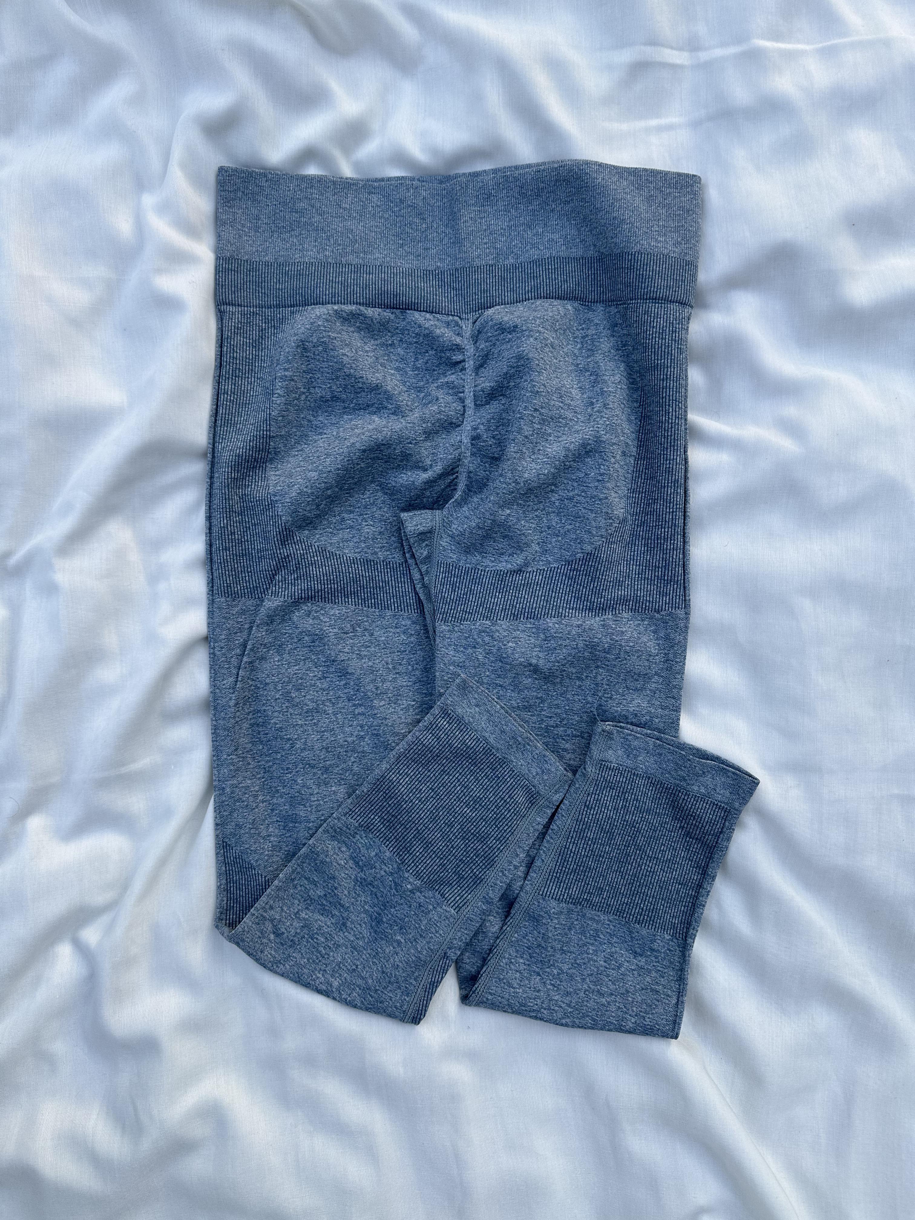 لگ ورزشی زنانه مدل پشت چین دار رنگ طوسی آبی