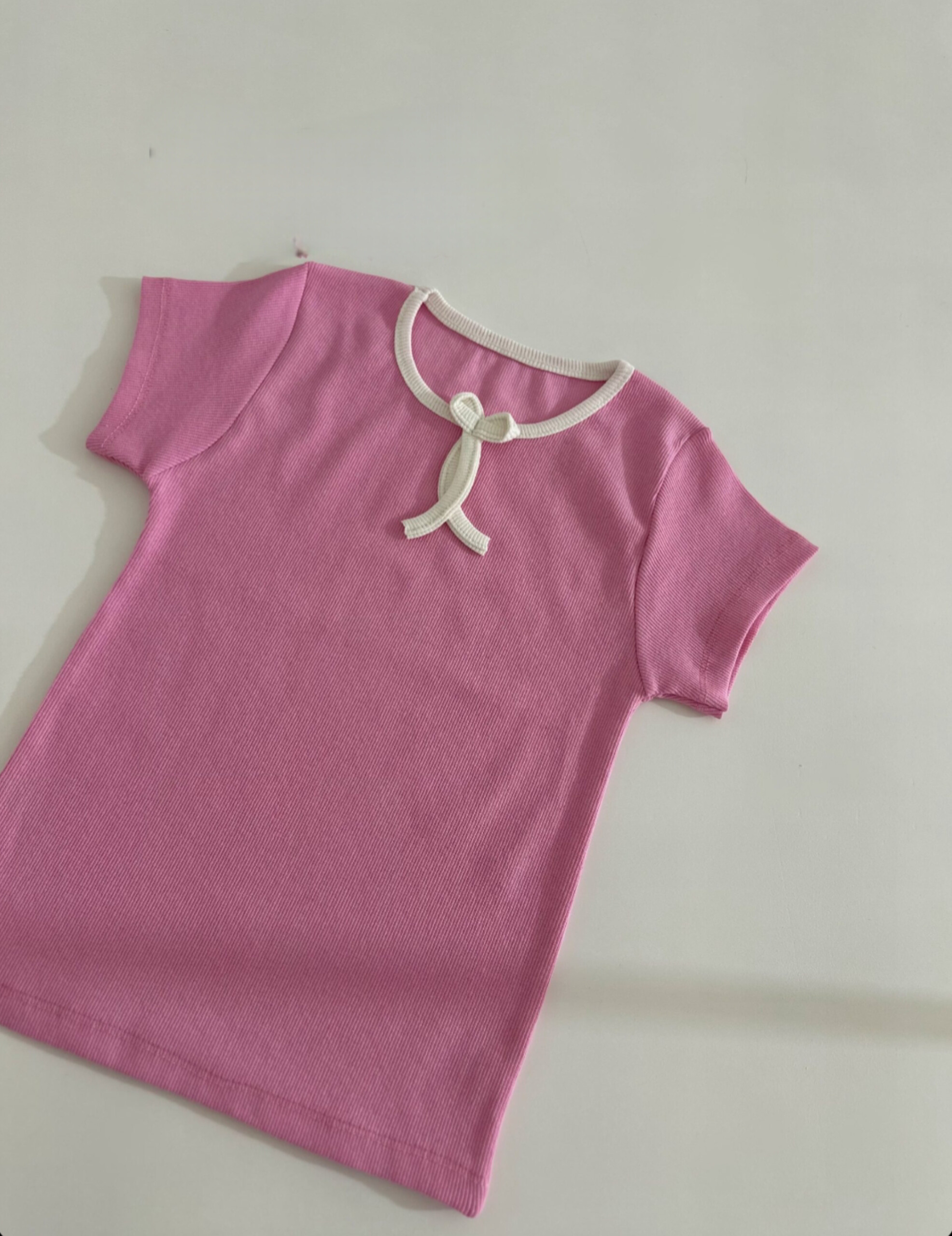 کراپ  زنانه آستین کوتاه مدل یقه بند پاپیونی