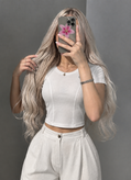 کراپ تیشرت زنانه یقه گرد