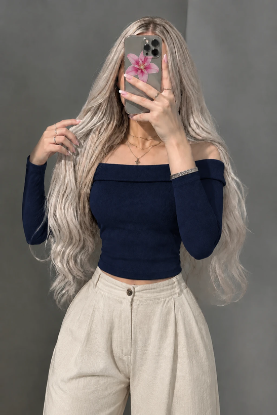 کراپ زنانه یقه قایقی