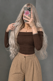 کراپ زنانه یقه قایقی