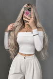 کراپ زنانه یقه قایقی